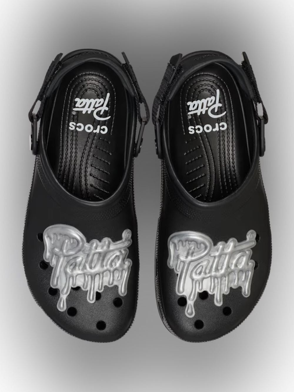 📎🖤 CROCS x PATTA EXP CLOGS BLACK SILVER 📎🖤